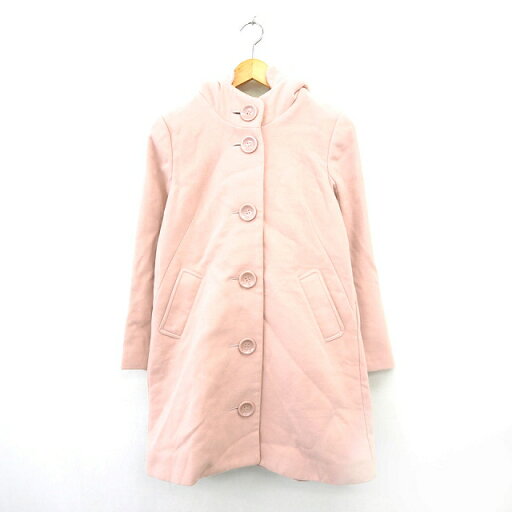 【中古】フランシュリッペ franche lippee コート アウター ステンカラー 無地 フード ひざ丈 長袖 M ピンク /MT10 レディース 【ベクトル 古着】 210820 【中古】フランシュリッペ franche lippee コート アウター ステンカラー 無地 フード ひざ丈 長袖 M ピンク /MT10 レディース 【ベクトル 古着】 210820