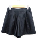 【中古】テチチ Te chichi キュロット パンツ 総柄 ショーパン ミニ ショート S ブラック 黒 /MT33 レディース 【ベクトル 古着】 2109...