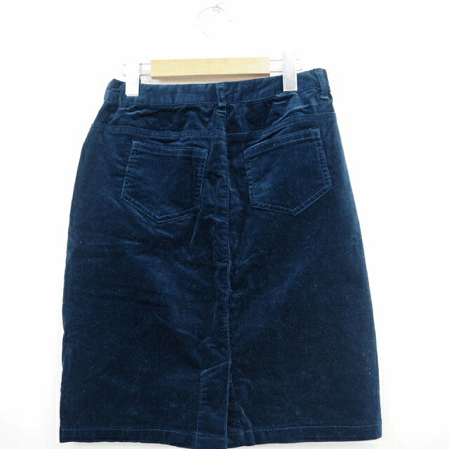 【中古】クチュールブローチ COUTURE BROOCH タイトスカート コーデュロイ ひざ丈 無地 コットン 綿 38 ネイビー 紺 /MT41 レディース 【ベクトル 古着】 210913
