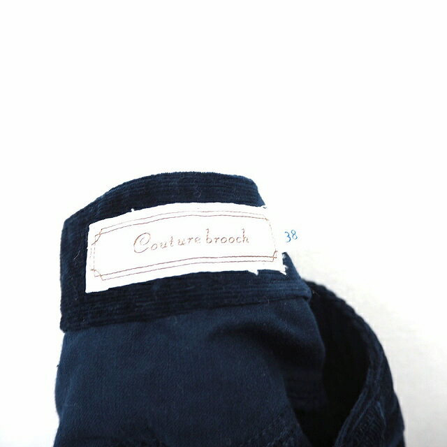 【中古】クチュールブローチ COUTURE BROOCH タイトスカート コーデュロイ ひざ丈 無地 コットン 綿 38 ネイビー 紺 /MT41 レディース 【ベクトル 古着】 210913