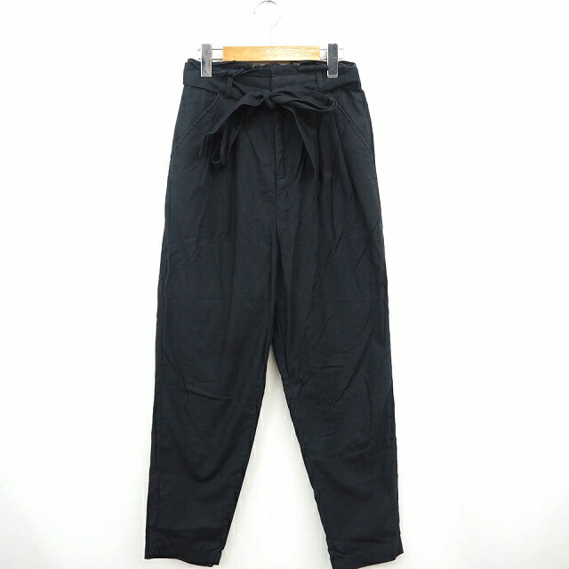 【中古】グリーンレーベルリラクシング ユナイテッドアローズ green label relaxing テーパードパンツ 無地 ロング シンプル コットン 綿 36 ネイビー 紺 /MT32 レディース 【ベクトル 古着】 210918