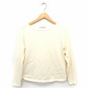 【中古】アバハウス ドゥヴィネット abahouse devinette カットソー コットンニット ボートネック 長袖 無地 アイボリー 白 /FT23 レデ...