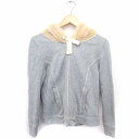 【中古】ジルスチュアート JILL STUART ジップアップ パーカー エコファー フード 長袖 コットン 綿 M グレー 灰 /FT20 レディース 【ベクトル 古着】 210930(4)