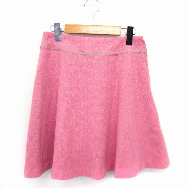 【中古】ミッシュマッシュ MISCH MASCH フレア スカート ミニ ラメ混 ウール 1 36 ピンク /FT14 レディース 【ベクトル 古着】 211014