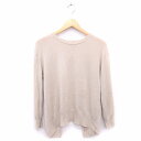 【中古】Liite ニット セーター 丸首 長袖 背中開き リブ M ベージュ /HT9 レディース 【ベクトル 古着】 211101