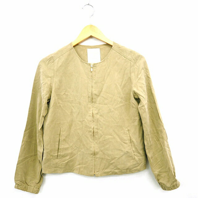 Long-Sleeved - 【中古】ラボラトリーワーク laboratory work シャツ ブラウス 無地 シンプル ノーカラー 丸首 長袖 ジップアップ M カーキ /MT8 レディース 【ベクトル 古着】 211117
