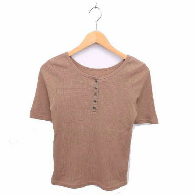 【中古】グローバルワーク GLOBAL WORK カットソー Tシャツ ヘンリーネック 綿 コットン 半袖 M ベージュ 茶 /TT14 レディース 【ベクトル 古着】 220218 auc-vector-18970139 ブランド古着の買取販売ベクトル パッケージ画像