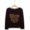 【中古】gramy ニット セーター 丸首 長袖 ウール混 プリント 英字 ブラウン 茶 /HT29 レディース 【ベクトル 古着】 211202