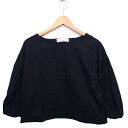 【中古】トランテアン ソン ドゥ モード 31 Sons de mode バルーンスリーブ シャツ ブラウス 丸首 七分袖 無地 綿混 38 ブラック /FT6 レディース 【ベクトル 古着】 211215(4)