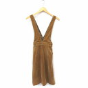 【中古】トラッゾドンナ Torrazzo Donna サロペットスカート ジャンパースカート ベロア ひざ下丈 キャメル 茶 /FT24 レディース 【ベクトル 古着】 220119