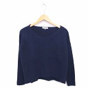 【中古】ナチュラルビューティーベーシック NATURAL BEAUTY BASIC ニット セーター Vネック 長袖 M ネイビー 濃紺 /TT27 レディース 【ベクトル 古着】 220120(4)