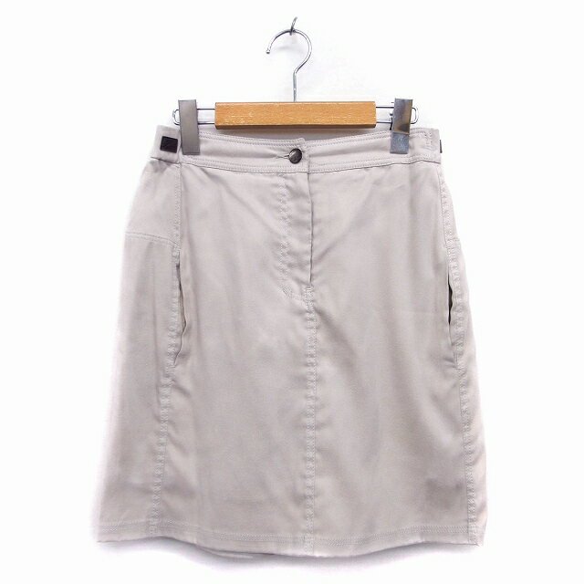 【中古】ルージュフォンセ Rouge Fonce 台形 スカート ミニ スエード調 無地 シンプル 38 ライトベージュ /HT1 レディース 【ベクトル 古着】 220204