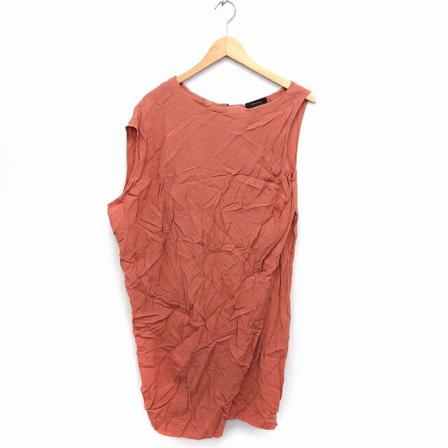 【中古】アメリカンラグシー AMERICAN RAG CIE ワンピース アシンメトリー ノースリーブ ロング 無地 F オレンジブラウン /FT46 レディース 【ベクトル 古着】 220302