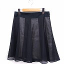 【中古】クイーンズコート QUEENS COURT オーガンジー フレア スカート シースルー 柄 2 ブラック 黒 /FT20 レディース 【ベクトル 古着】...
