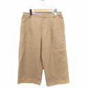 【中古】ヒューマンウーマン HUMAN WOMAN ワイド クロップド パンツ タック ウール混 コットン 綿 L ベージュ /FT3 レディース 【ベクトル ...