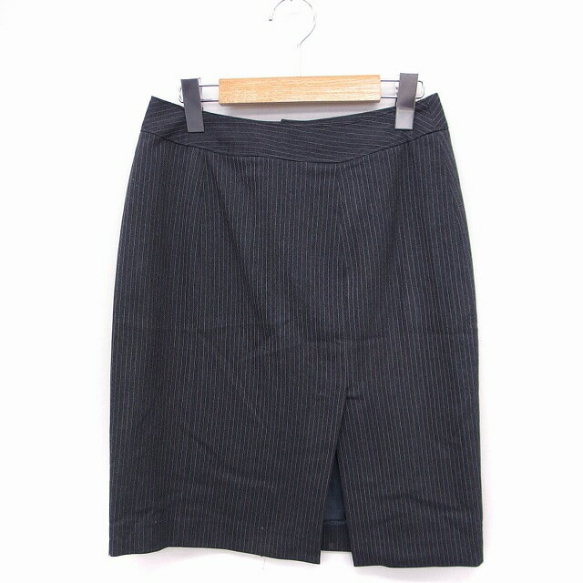 【中古】クラスクラブブティック Class Club Boutique タイト スカート ひざ丈 ストライプ柄 9 グレー ..