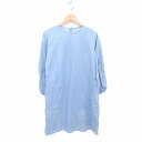 【中古】アーバンリサーチ ドアーズ URBAN RESEARCH DOORS ワンピース ロング プルオーバー 薄手 丸首 長袖 ONE ライトブルー 青 /TT14 レディース 【ベクトル 古着】 220330(4)