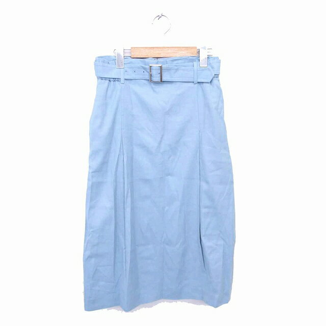樂天商城 - 【中古】アッシュスタンダード H/Standard タイト スカート ロング ベルト ウール M ライトブルー 青 /TT8 レディース 【ベクトル 古着】 220407