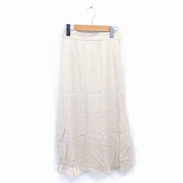 【中古】アズールバイマウジー AZUL by moussy タイト スカート ロング 薄手 麻 リネン混 S ベージュ 薄茶 /TT2 レディース 【ベクトル 古着】 220407(4)