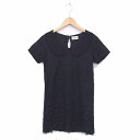 【中古】ロッタラブ ユナイテッドアローズ Lotta Love ワンピース レース ひざ丈 ラウンドカラー プルオーバー 薄手 半袖 黒 ブラック /TT22 レディース 【ベクトル 古着】 220512(4)
