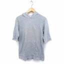 【中古】B&Y ユナイテッドアローズ BEAUTY&YOUTH ビューティー&ユース プリント パーカー 五分袖 フード コットン 綿 L グレー /FT38 レディース 【ベクトル 古着】 220418