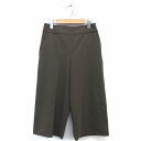 【中古】スピック&スパン ノーブル Spick&Span Noble ガウチョ パンツ クロップド ワイド 無地 シンプル 34 カーキ /HT15 レディース 【ベクトル 古着】 220518(4)