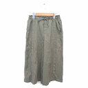 【中古】ディスコート Discoat ワイド パンツ 薄手 腰ひも 無地 シンプル M グリーン 緑 /TT18 レディース 【ベクトル 古着】 220507