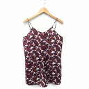 【中古】アズールバイマウジー AZUL by moussy ペイズリー柄 オールインワン サロペット キャミ ショート ノースリーブ M ホワイト 白 レッド ...