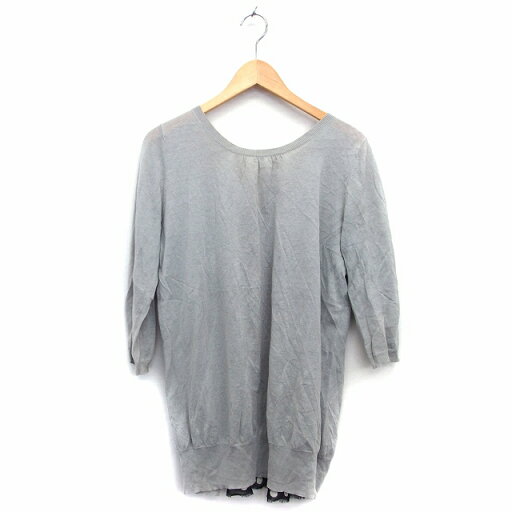 【中古】レイビームス Ray Beams ニット チュニック カットソー 丸首 長袖 麻混 綿混 ドッキング 無地 水玉模様 ドット 柄 リボン リブ グレー 灰 /HT23 レディース 【ベクトル 古着】 220523 【中古】レイビームス Ray Beams ニット チュニック カットソー 丸首 長袖 麻混 綿混 ドッキング 無地 水玉模様 ドット 柄 リボン リブ グレー 灰 /HT23 レディース 【ベクトル 古着】 220523
