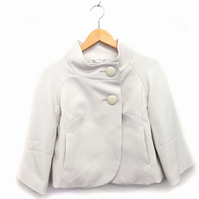 【中古】サイレントマジョリティ Silent Majority スタンドカラー ジャケット 七分袖 ショート丈 無地 シンプル 9AR ライトベージュ /HT21 レディース 【ベクトル 古着】 220603(4)