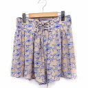 【中古】ミスティック mystic 草花柄 キュロット パンツ ショート ミニ レースアップ F ベージュ /FT14 レディース 【ベクトル 古着】 2206...
