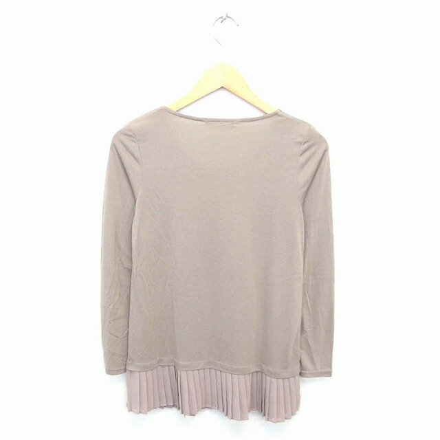 【中古】ブージュルード Bou Jeloud チュニック プリーツ 丸首 プルオーバー 薄手 長袖 FREE ベージュ 茶 /TT13 レディース 【ベクトル 古着】 220630