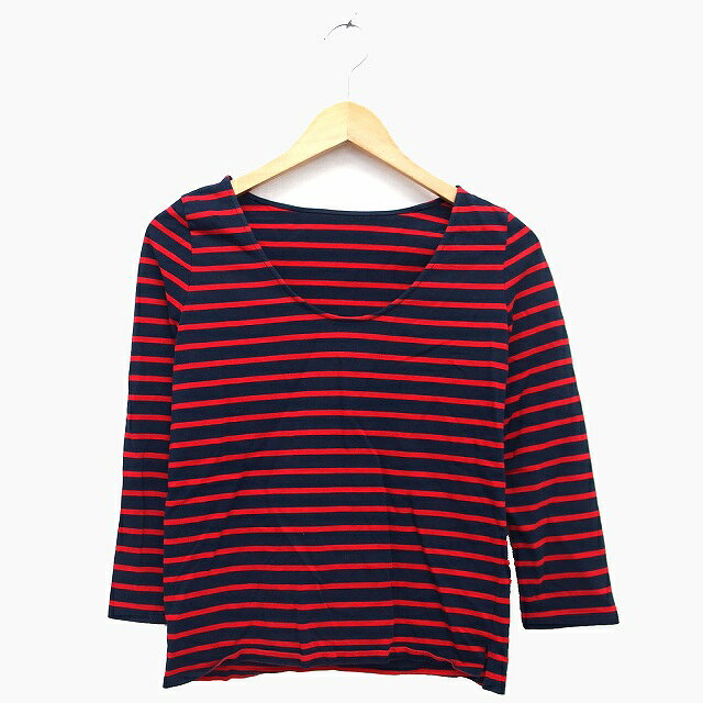 【中古】ミラオーウェン Mila Owen Tシャツ カットソー 丸首 長袖 コットン 綿 ボーダー 柄 チャーム サイドスリット 0 レッド 赤 ネイビー 紺 /HT5 レディース 【ベクトル 古着】 220708 auc-vector-18978983 ブランド古着の買取販売ベクトル パッケージ画像