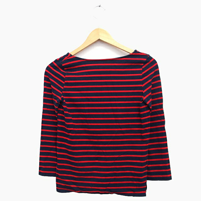 【中古】ミラオーウェン Mila Owen Tシャツ カットソー 丸首 長袖 コットン 綿 ボーダー 柄 チャーム サイドスリット 0 レッド 赤 ネイビー 紺 /HT5 レディース 【ベクトル 古着】 220708 auc-vector-18978983 ブランド古着の買取販売ベクトル サンプル画像2