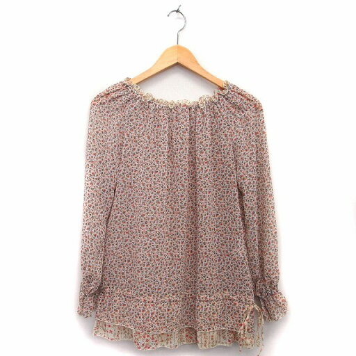 【中古】ウィルセレクション WILLSELECTION チュニック カットソー 長袖 丸首 切替 花 柄 ペプラム リボン フリル 透け感 1 ライトベージュ /HT14 レディース 【ベクトル 古着】 220808 【中古】ウィルセレクション WILLSELECTION チュニック カットソー 長袖 丸首 切替 花 柄 ペプラム リボン フリル 透け感 1 ライトベージュ /HT14 レディース 【ベクトル 古着】 220808
