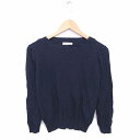 【中古】マイカ MAIKA ニット セーター ボートネック シルク混 長袖 38 ネイビー 紺 /TT11 レディース 【ベクトル 古着】 220825