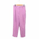 【中古】チーク Cheek テーパード パンツ センタープレス ロング ジップフライ 薄手 S ピンク /TT3 レディース 【ベクトル 古着】 220729