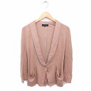 【中古】アンタイトル UNTITLED ジャケット アウター ショールカラー 薄手 無地 シンプル 1 ベージュ 茶 /TT15 レディース 【ベクトル 古着】 220806(4)