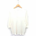 【中古】ニコアンド Niko and.. チュニック ニット Vネック プルオーバー 七分袖 3 アイボリー /TT27 レディース 【ベクトル 古着】 220...