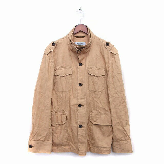 【中古】ミツミネ Mitsumine ジャケット アウター スタンドカラー コットン 38 ブラウン 茶 /KT42 メンズ 【ベクトル 古着】 221112