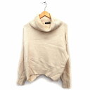 【中古】アーバンリサーチ URBAN RESEARCH セーター ニット 長袖 タートルネック ウール混 無地 シンプル 切替リブ Free ライトベージュ /HT8 レディース 【ベクトル 古着】 221006