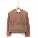 【中古】ビッキー VICKY ジャケット アウター ノーカラー 切替 シンプル 2 ブラウン 茶 /KT13 レディース 【ベクトル 古着】 221008(4)