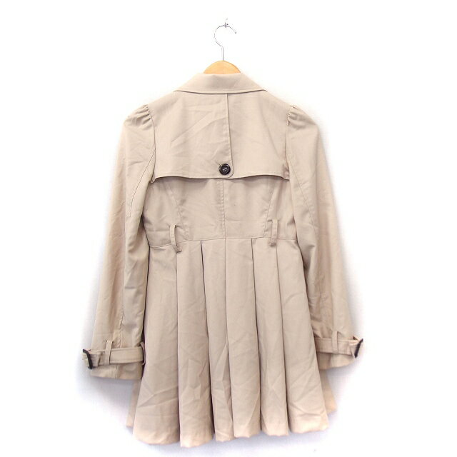 【中古】ダズリン dazzlin コート アウター チェスター ミドル丈 シンプル S ベージュ /KT9 レディース 【ベクトル 古着】 221010