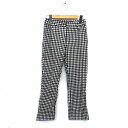 【中古】エムプルミエ M-Premier パンツ ストレート ローライズ ウール混 コットン混 ラメ チェック ジップフライ 38 黒 ブラック /NT27 レディース 【ベクトル 古着】 221104|詳細画像
