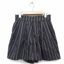 【中古】ミスティック mystic キュロット ショート パンツ ストライプ 柄 タック 2 グレー 灰 /HT9 レディース 【ベクトル 古着】 221109
