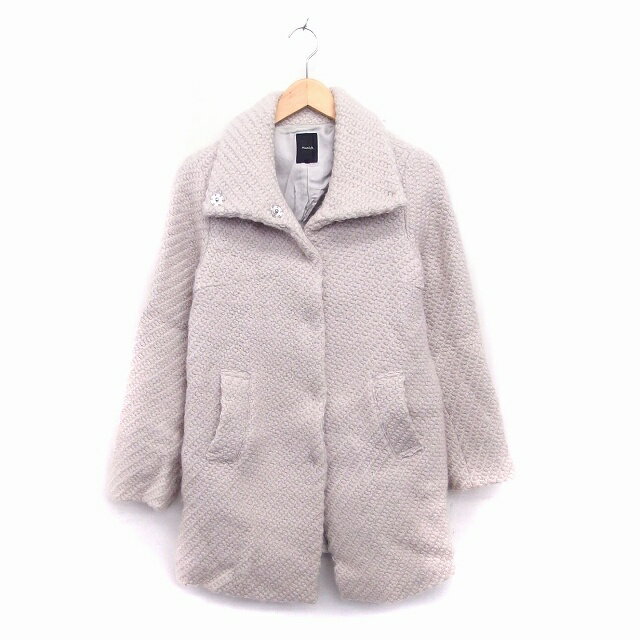 【中古】ミューニック Munich コート アウター ステンカラー ミドル丈 ウール S ベージュ /KT14 レディース 【ベクトル 古着】 221112
