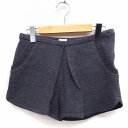 【中古】ドロア DOROA ショートパンツ タック 無地 ウール 36 グレー 灰 /FT35 レディース 【ベクトル 古着】 221111