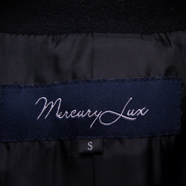 【中古】マーキュリーリュクス MercuryLUX チェスター コート アウター ミドル スナップボタン 無地 S 黒 ブラック /NT18 レディース 【ベクトル 古着】 221117