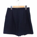 【中古】アーバンリサーチ ドアーズ URBAN RESEARCH DOORS キュロットスカート ショートパンツ タック 無地 ウール 36 ネイビー 紺 /FT49 レディース 【ベクトル 古着】 221114