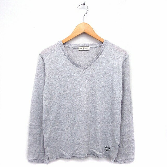 V-Neck - 【中古】アーバンリサーチ URBAN RESEARCH ニット セーター Vネック ウール混 リブ ハイゲージ 刺繍 長袖 38 グレー /NT15 レディース 【ベクトル 古着】 221121